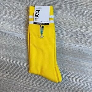 Bright yellow and white striped novelty drink decoration socks